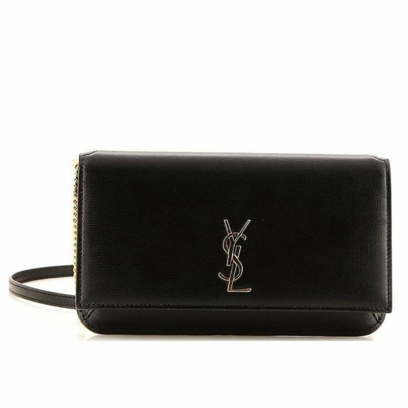 Saint Laurent Handbags - Saint Laurent Classic Monogram Phone Holder Shoulder Leather Black
